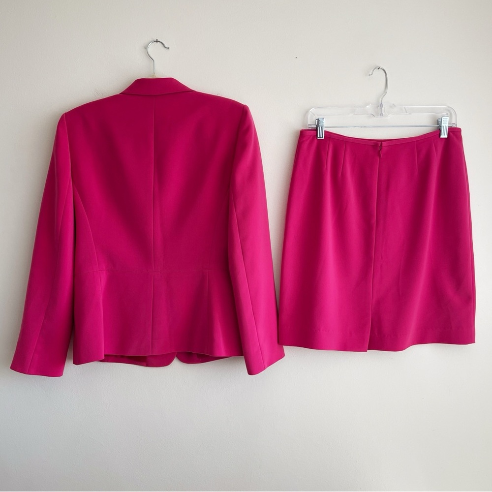 Le Suit Barbie pink skirt suit set blazer pencil bright retro corporate feminine - Picture 2 of 11
